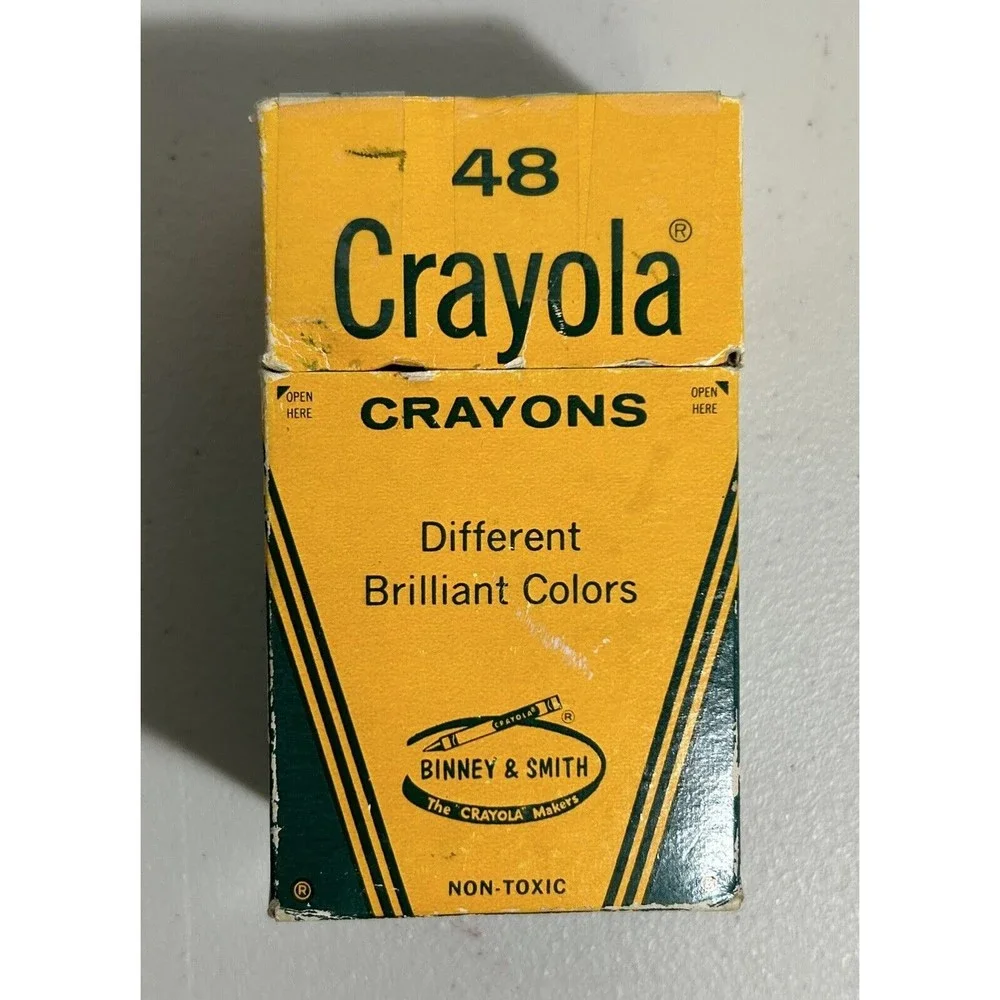 Vintage 80s Crayola Crayons 48 Pack Binney & Smith Retired Colors - READ